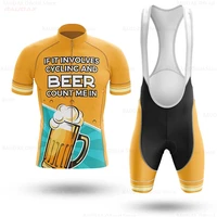 2022 beer pattern summer cycling clothing racing bicycle clothes suit quick dry mountain bike cycling jersey set ropa ciclismo