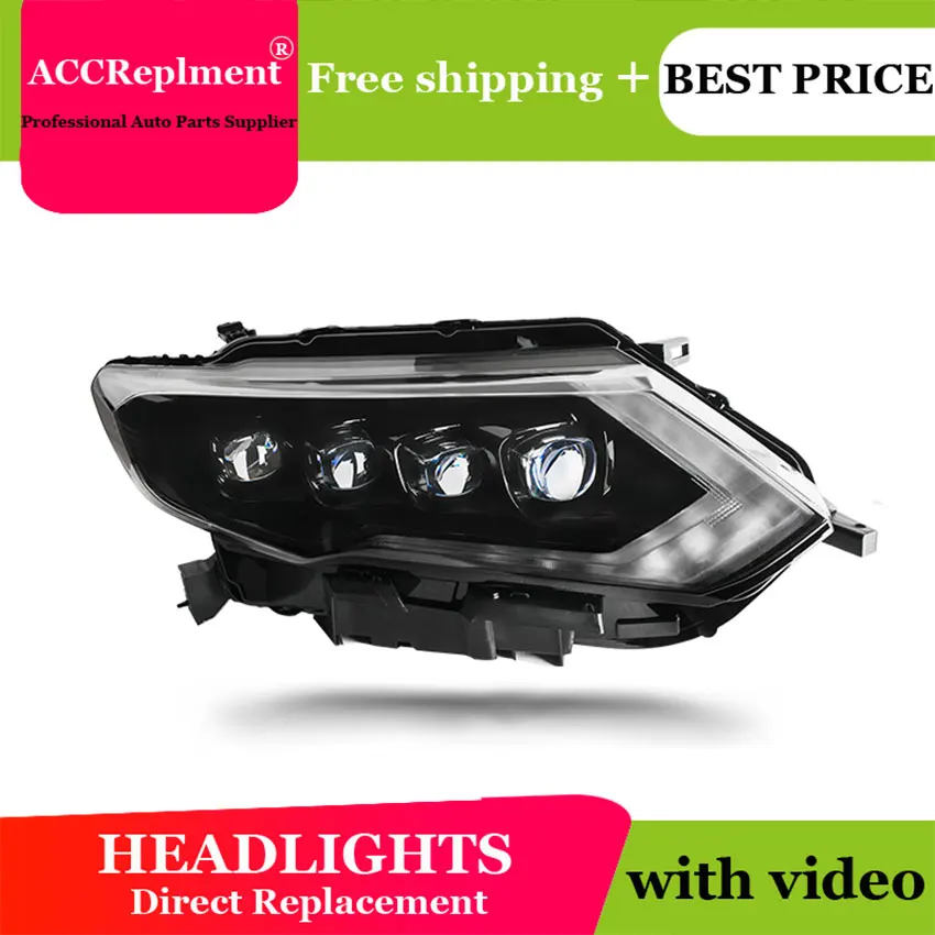 

Car Styling For Nissan X-Trail Rogue led headlights 2017-2019 Led head lamp ALL LED fog lights Daytime Running Lights