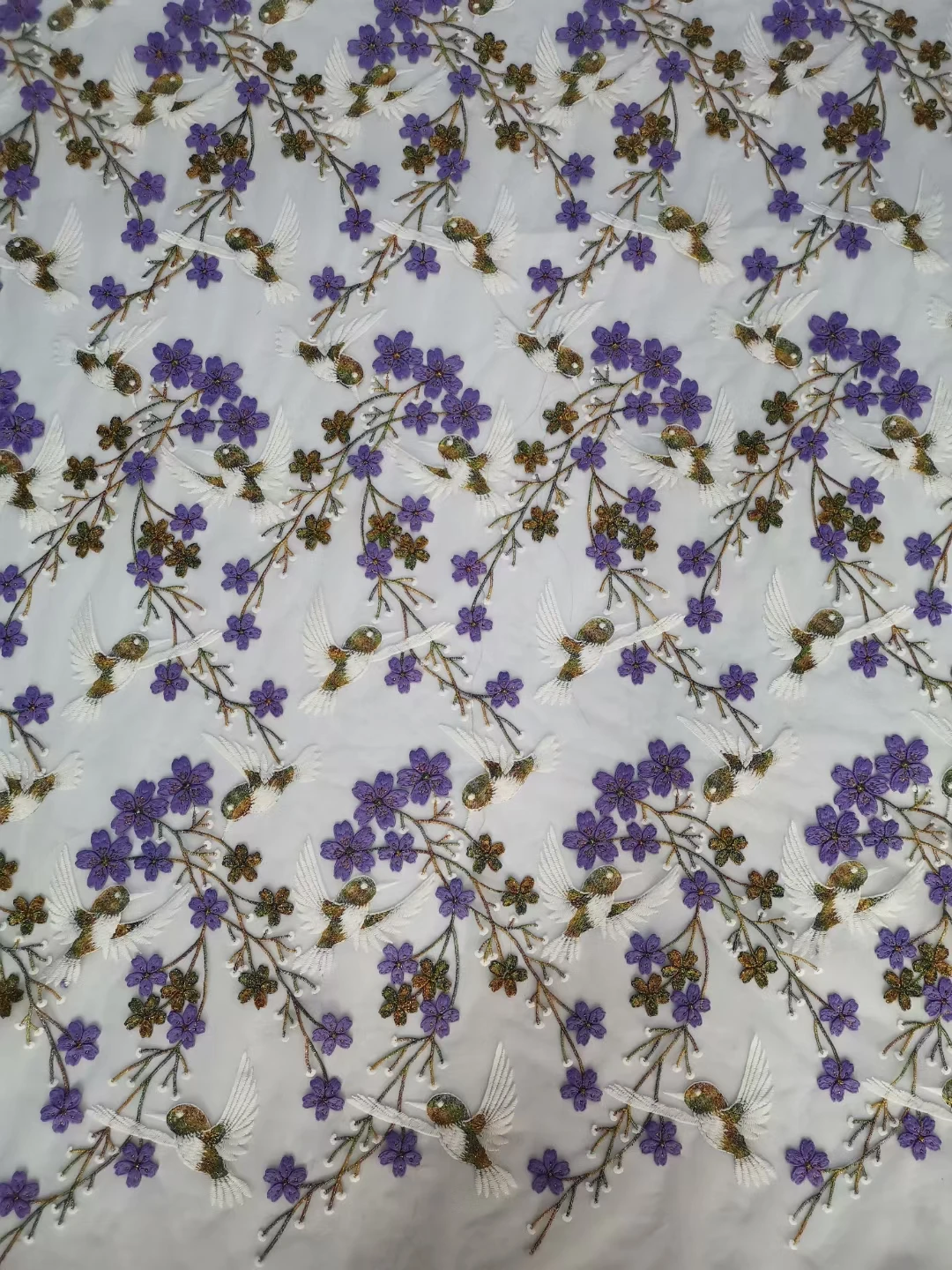 Акция изысканных птиц Высококачественная Тюлевая вышивка французское Тюлевое