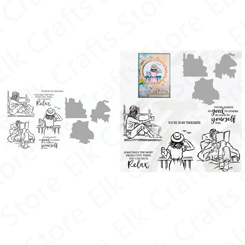

IN THE MOMENT Pattern Metal Cutting Dies and Clear Stamps For Decoration Making Greeting Card Scrapbooking Arts 2022 New Arrival