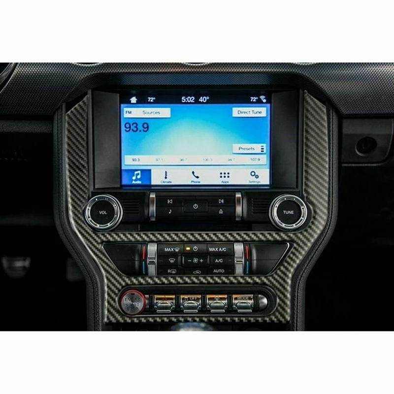 

for Ford Mustang 2015-2019 Car Interior Carbon Fiber Mustang Central Control Decorative Panel Sticker