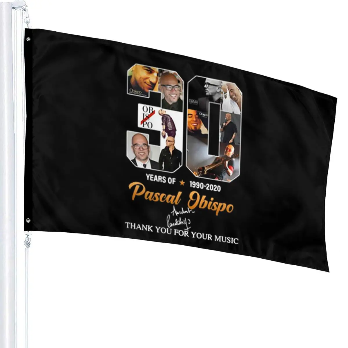 

30 Years of Pascal Obispo 1990'2020 Thank You for Your Music Streetwear Hot Halloween Flag