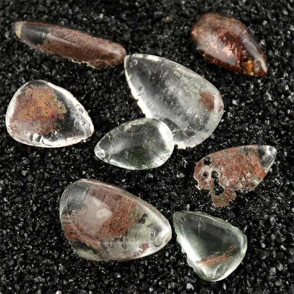 Stone Pendant Natural Ghost Phantom Quartz Crystal Gem Specimen Hand-polished Process With 100% Fluorite | Дом и сад