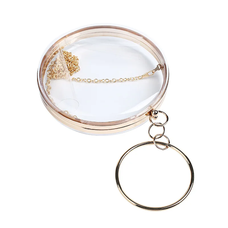 

Fashion Acrylic Round Clear Purse Cluth Bags for Women 2020 Transparent Handbags and Purses Party Evening Bag Ladies Hand Bags