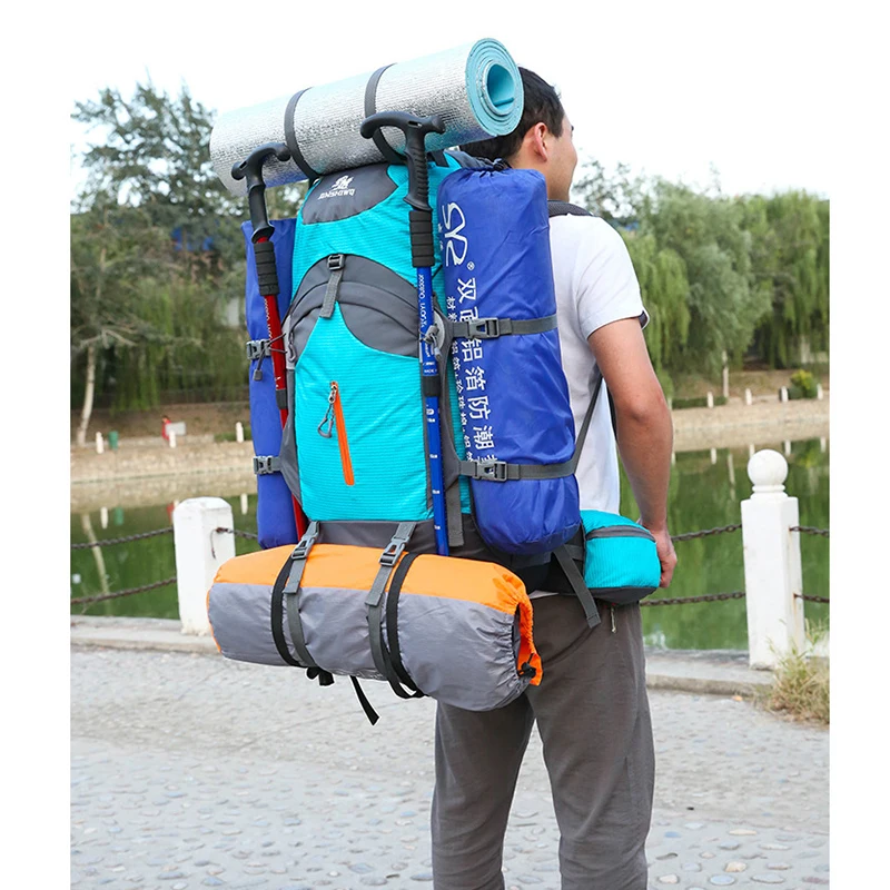 

BOWTAC 60L Mountaineering Hiking Backpack Unisex Camping Equipment Bag Travel Accessories Bag Outdoor Sprots Reflective Backpack