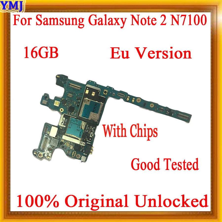 16 ГБ европейская версия для материнской платы Samsung Galaxy Note 2 N7100 100% оригинальная
