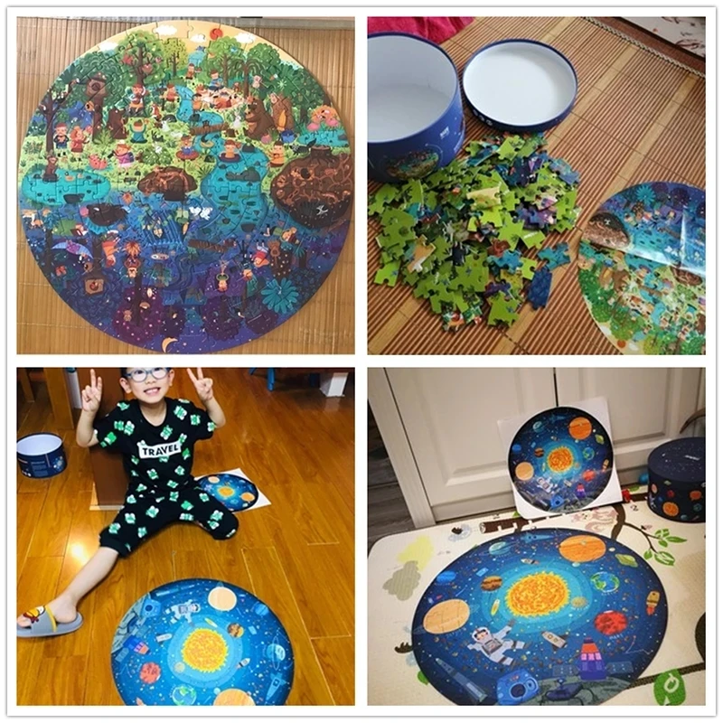 

Kid Puzzle150PCS Puzzles Toys Educational Toys Hand-Painted Jigsaw Board Style Puzzles Box Set for Kids Gifts 3-6 Yeas