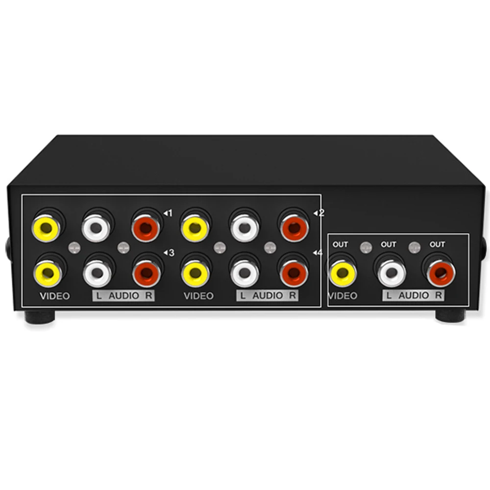 Сплиттер AV сигнала 2/4 Way композитный сплиттер 2X1 4X1 для аудио и видео переключатель