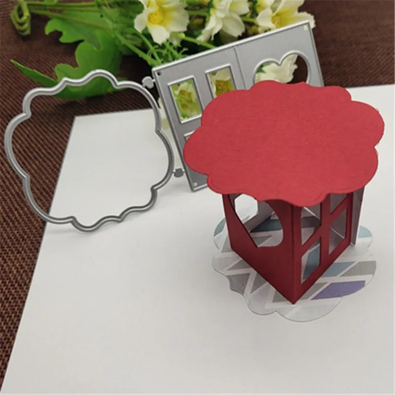 Коробка ворот 3D рамка металлические режущие штампы трафареты для скрапбукинга DIY