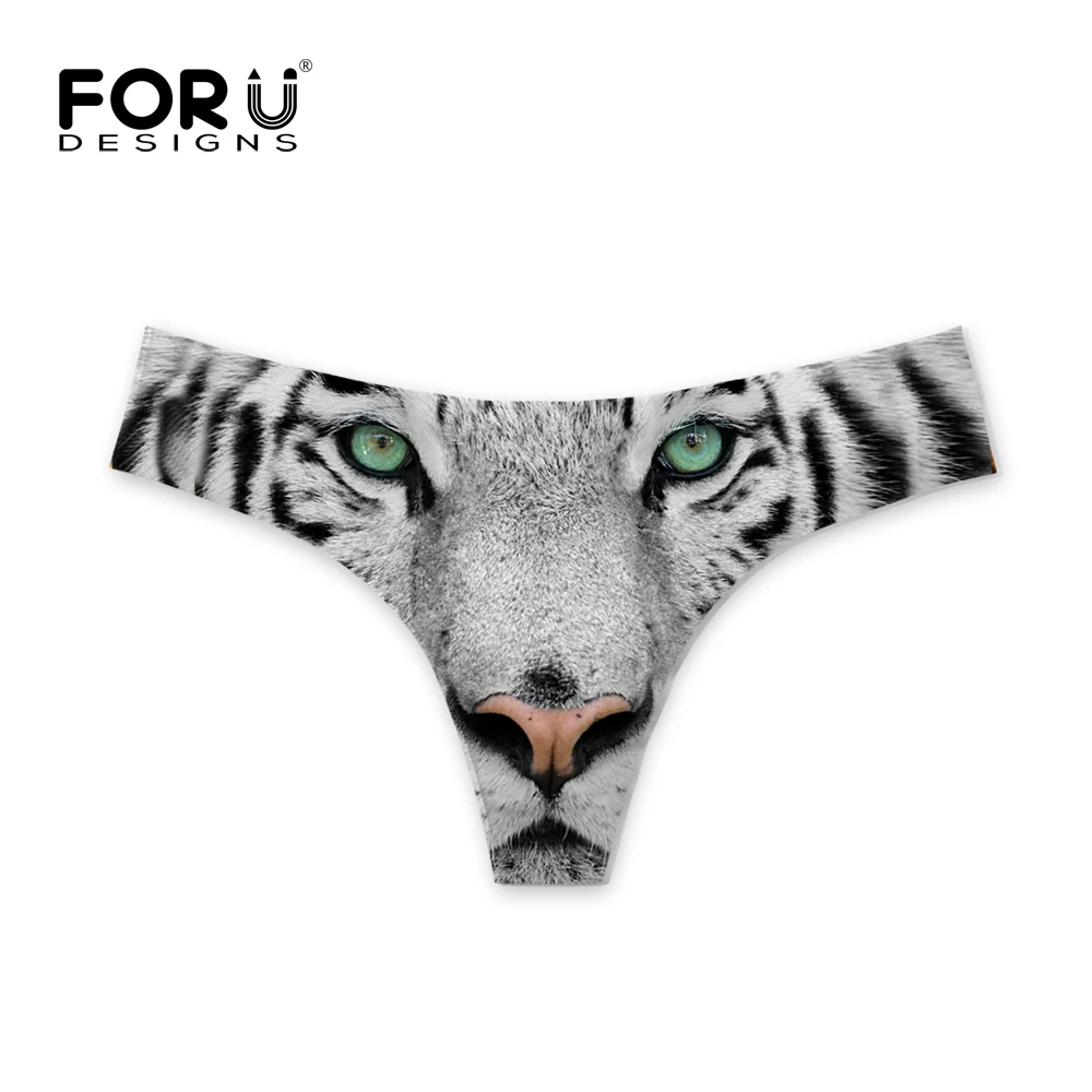 FORUDESIGNS бесшовное интимное женское сексуальное нижнее белье с принтом тигра