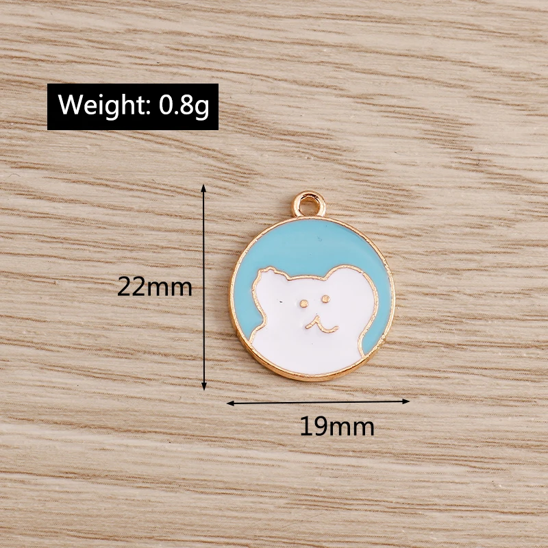 

10pcs/lot 19*22mm Enamel Circle Coin Pendants Charms for Neckalces Earrings DIY Cartoon Animal Charms Jewelry Accessories Making