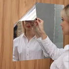 50*100 см Зеркальная Наклейка на стену прямоугольная самоклеящаяся наклейка для декора комнаты на искусство ПВХ водонепроницаемое зеркало домашняя Наклейка на стену для ванной комнаты