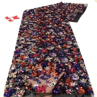 latest nigerian sequins laces fabrics high quality tulle african laces french net lace materia wedding dress ml9145