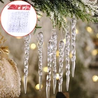 Рождественское украшение для дома Имитация льда Рождественская елка подвесное украшение искусственный сосулька Снежинка реквизит для рождественской новогодней вечеринки