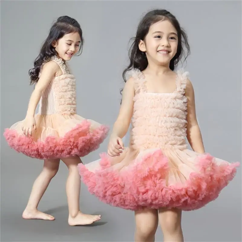 

Princess Mesh Suspenders Dresses Sling Tutu Skirt Suspenders Yarn Princess Dresses for Daily Clothes Children's Clothing