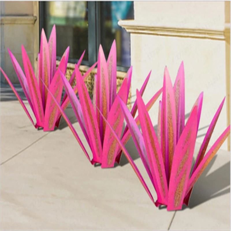 

27/35/65CM DIY Art Tequila Rustic Sculpture Garden Decoration Outdoor Yard Sculpture Home Decor Tuin Decoratie Jardin 9 Leaves