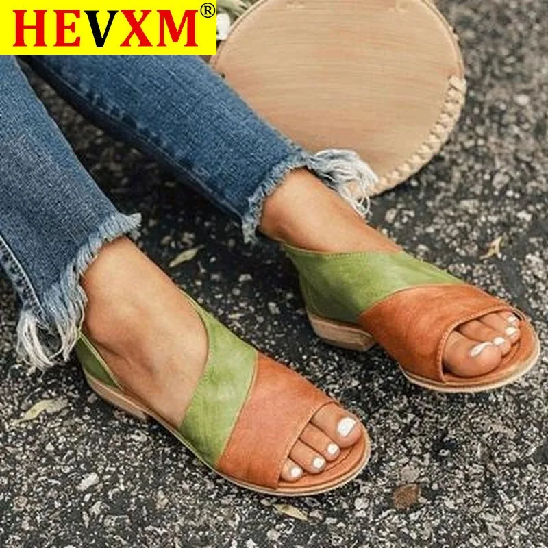 

HEVXM/2020 новые женские плоские сандалии женские модные сандалии-гладиаторы; Летние удобные босоножки женская обувь без застежек на вечерние о...