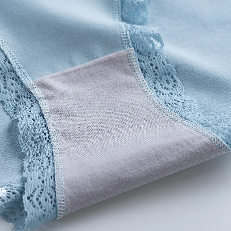 

L~2XL Antibacterial Briefs Sexy Lace Underpants Breathable Lingerie Mid Waist Women's Underwear Cotton Panties Female Intimates