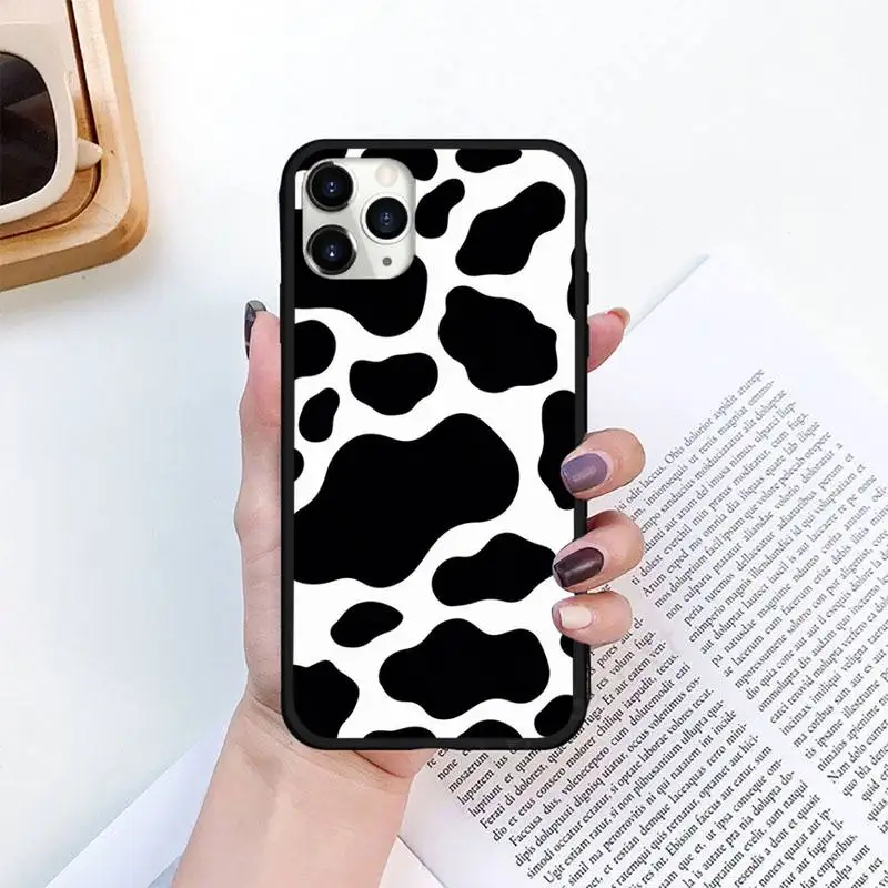 

Cow Milk Black White Phone Case for iPhone 11 12 pro XS MAX 8 7 6 6S Plus X 5S SE 2020 XR mini
