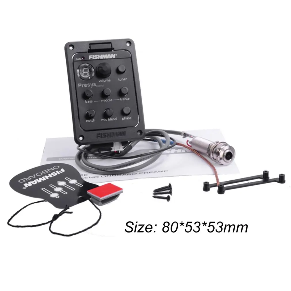 Рыбаков в новом дизайне 4 полосный эквалайзер Гитарный Предусилитель Piezo