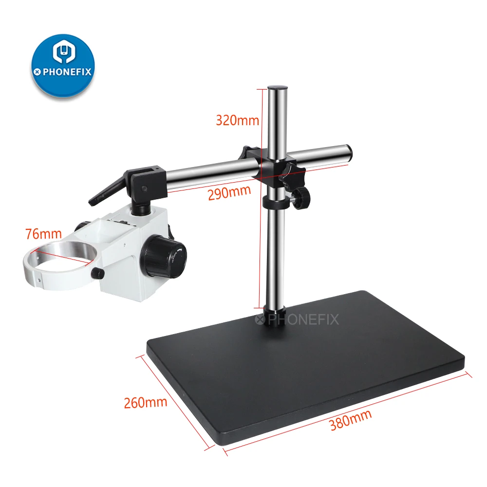 Universal Bar Microscope Arms Adjustable Boom Stereo Arm Table Stand 76mm Ring Holder For Industrial Microscope Camera Bracket