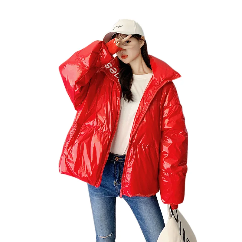 

Winter jacket female new bread clothing winter short parker jackets ladies shiny Korean student warm down jacket overcoats woman