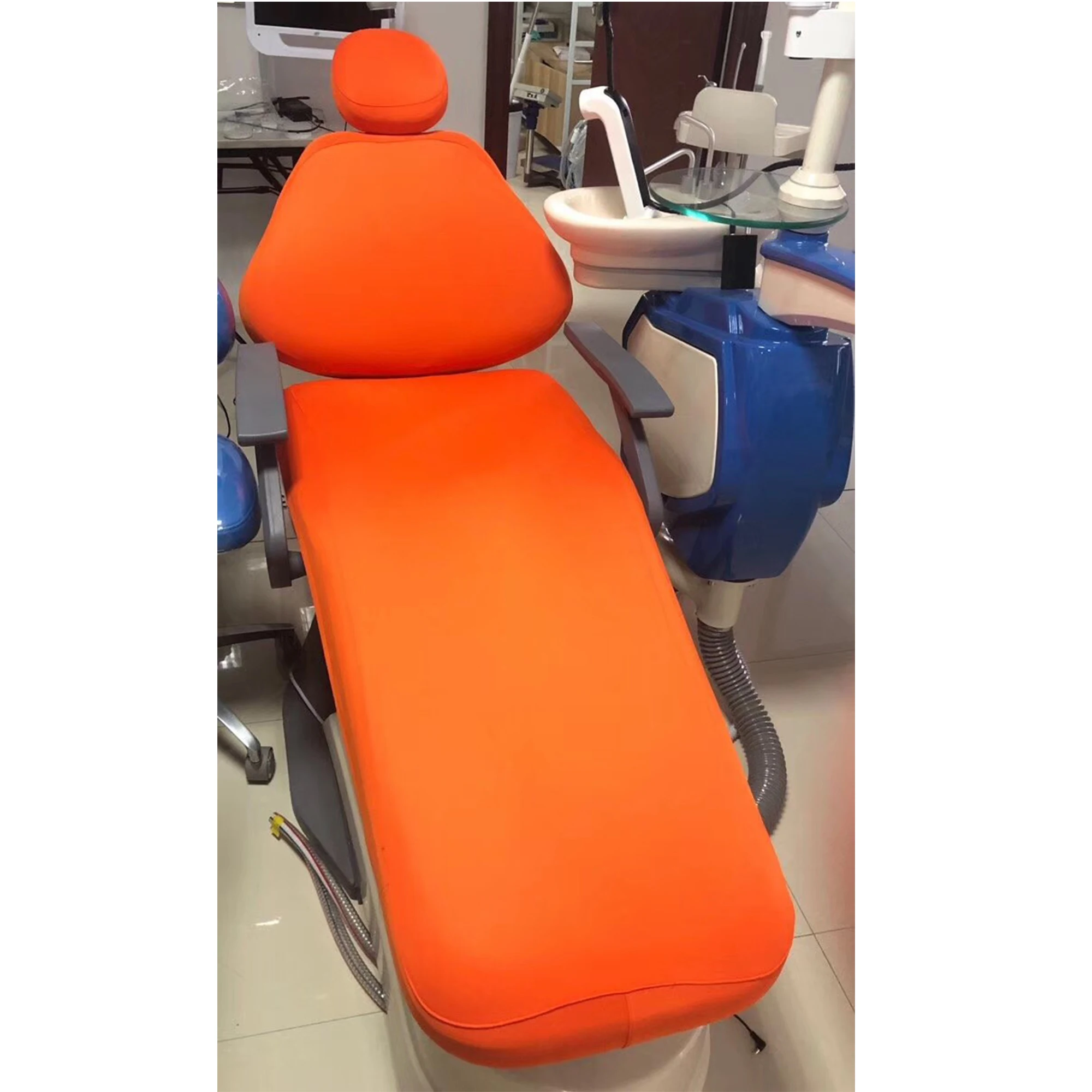 5 Colors 4pcs/set Elastic Fabric Dental Chair Cover Unit Washable Dustproof Dentist Stool Seat Backrest Pillow Protector | Красота и
