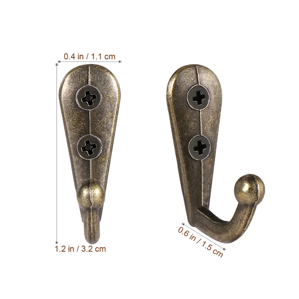 

12PCS Retro European Style Coat Hooks Zinc Alloy Heavy Duty Closet Hooks Wall Mounted Hangers for Towel Clothes