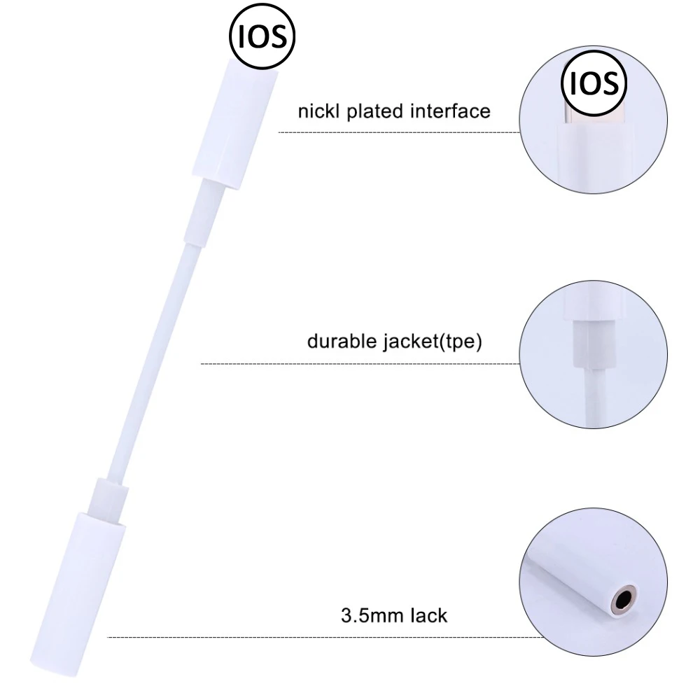 

Adapter For iPhone to 3.5mm Headphones Adapter For 11 Pro Max /XS/XR/X/8 Aux 3.5mm Jack Cable For ios Adapter Accessories