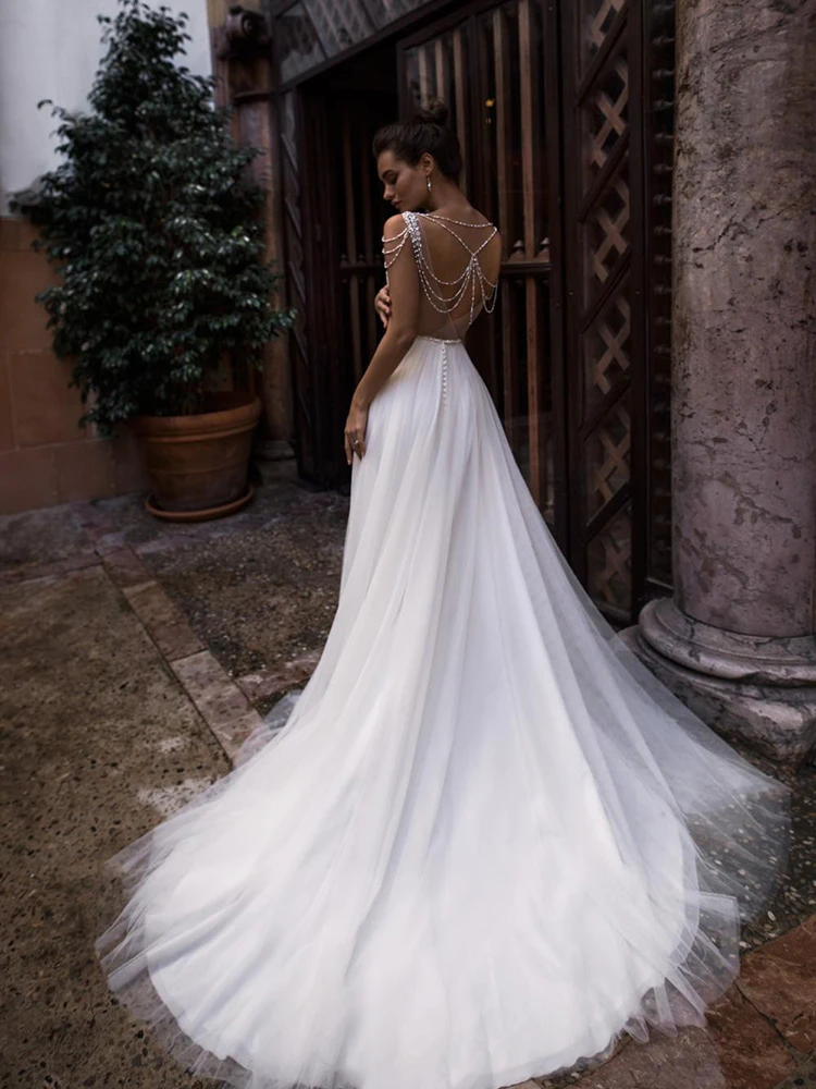 

BAZIIINGAAA Simple Wedding Dress Lace Little Beading Strapless Dress Luxury Wedding Gowns Bridal Can Be Washed Bride Dresses