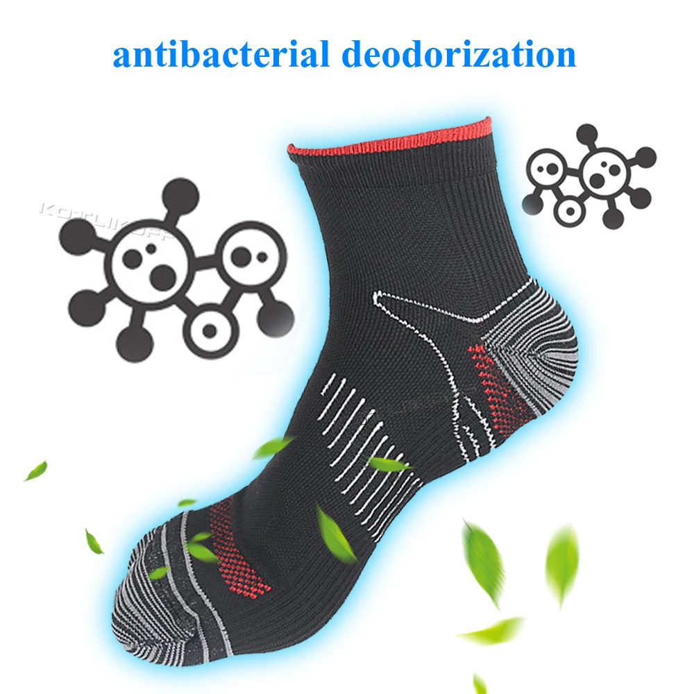 KOTKIKOFF Compression Socks Athletic Medical For Men & Women Ankle Non-Slid Socks Cotton Mesh Top Plantar Fasciitis Insert Socks