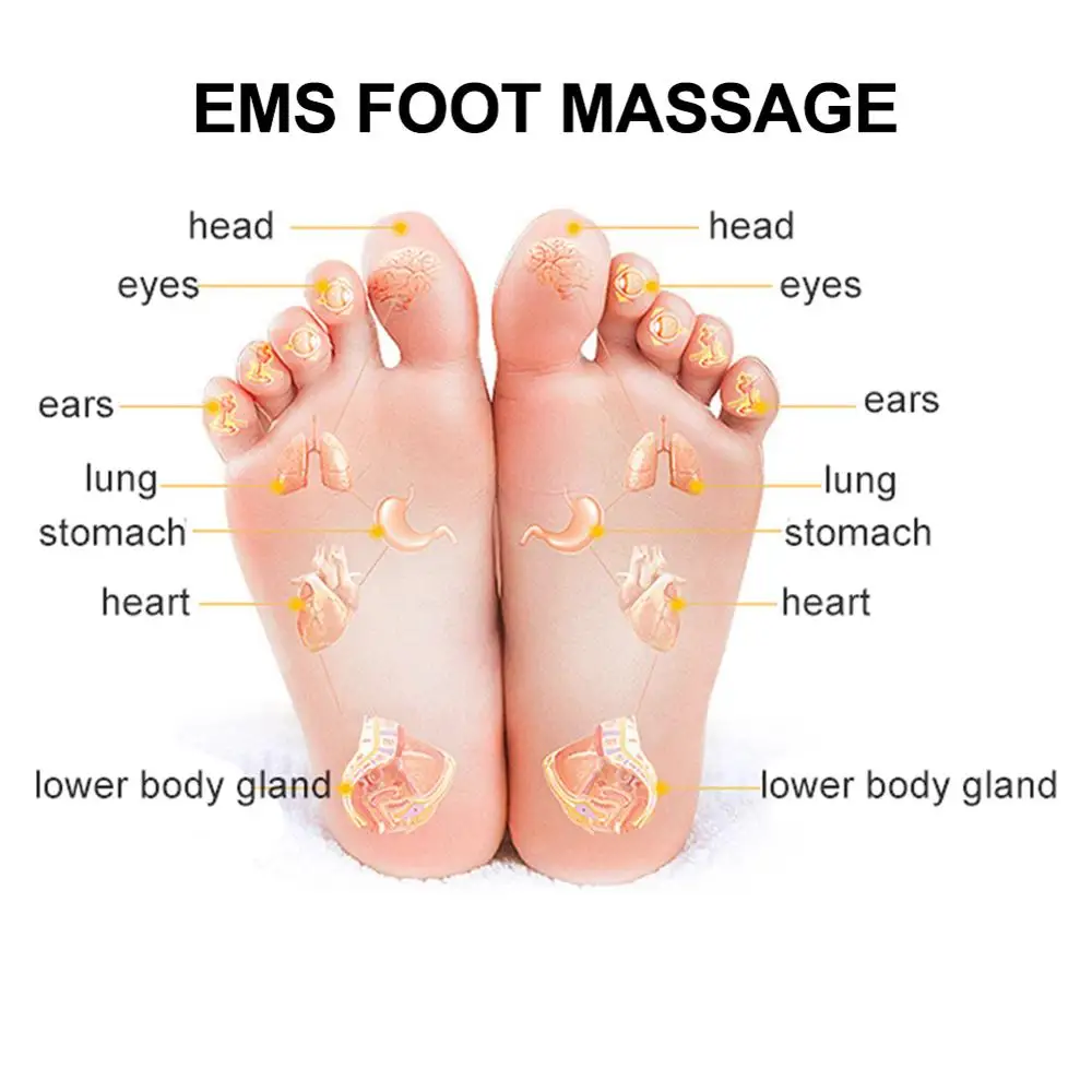 

EMS Electric Foot Muscle Acupoint Massage Cushion Relieve Pain Fatigue Low Frequency Electronic Pulse Foot Pad Foldable Portable
