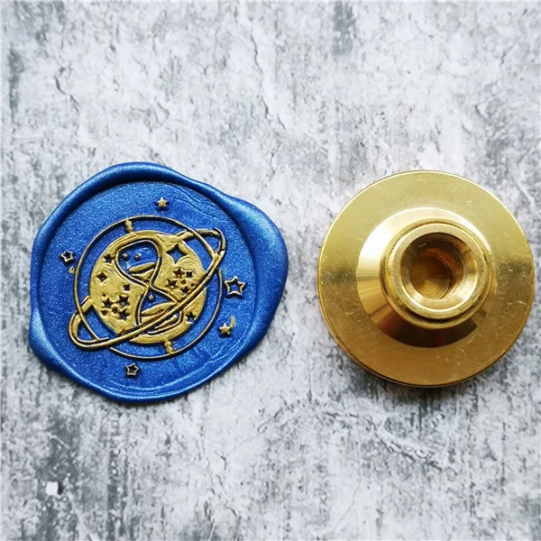 С изображением луны и звезд песочные часы головка штемпеля из Фотофон в ретро