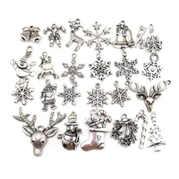 christmas tibetan silver charms xmas jewellery making 50 pcs mixed pack