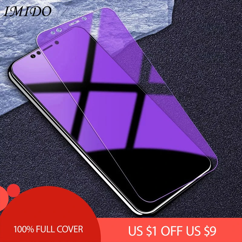 IMIDO полноэкранное закаленное стекло с защитой от синего излучения для Huawei Y9 2018 Y7