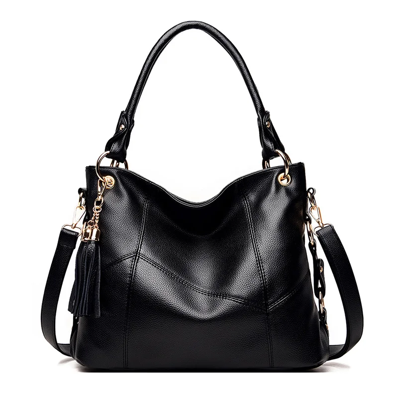 

Сумка на плечо женская с кисточками, саквояж кросс-боди из мягкой кожи, вместительный чемоданчик