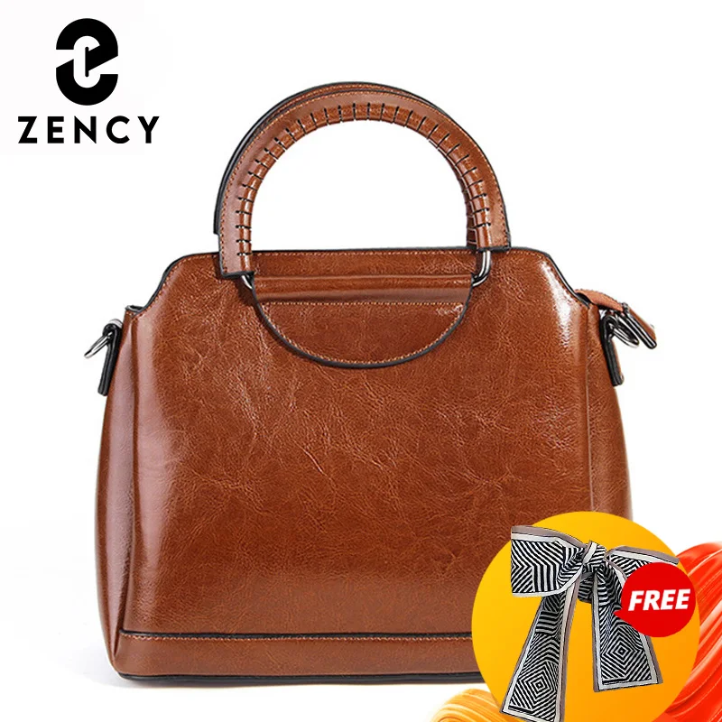 Zency 6 цветов элегантная женская сумка 100% натуральная кожа Повседневная Сумка-тоут