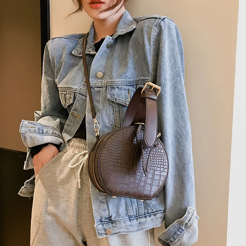 Мини-круглые сумки через плечо из искусственной кожи для женщин женская сумка