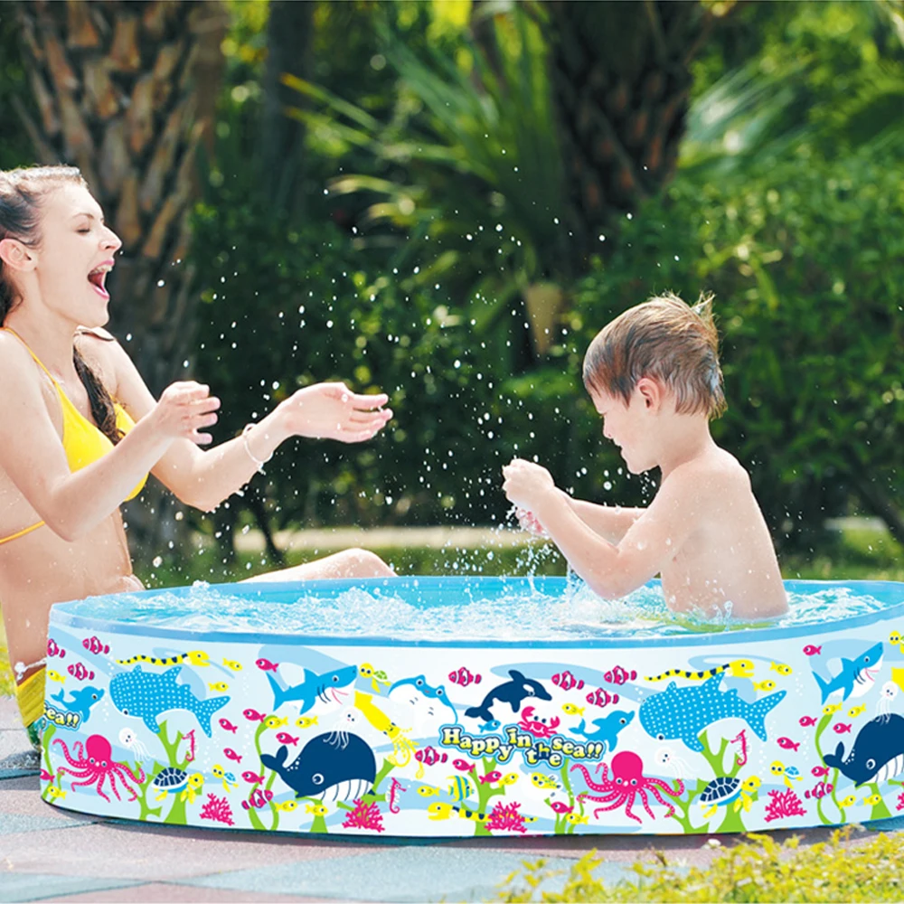 

PVC Blue Safe Children's Paddling Pool Home Swimming Pool Fashion Portable Vacation Bathtub Baby Play In The Water Sea Water