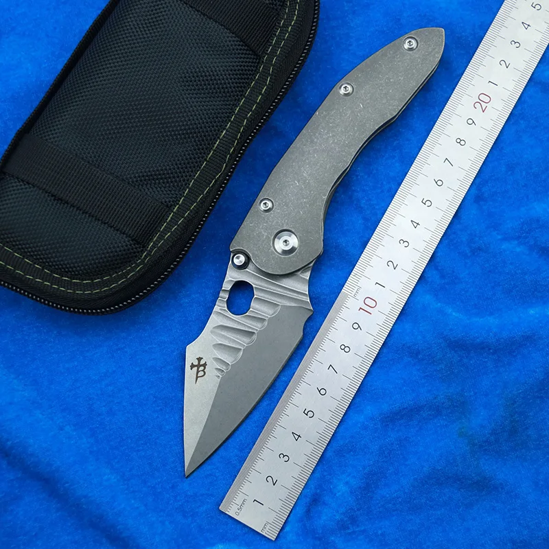 Складной нож LEMIFSHE Stitch Flipper s35vn тактический Клинок с титановой ручкой для охоты