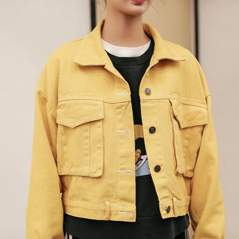 

Women's Jacket Denim Short Coats Korean Casual Tooling Slim Loose Wild Jackets Short Coats Tide Tops Jean Jacket Women