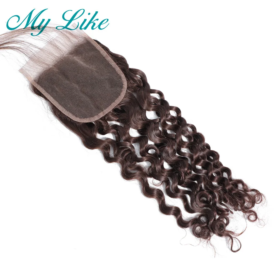 My Like бразильские вплетаемые Волосы Кудрявые кудрявые пряди с закрытием #27