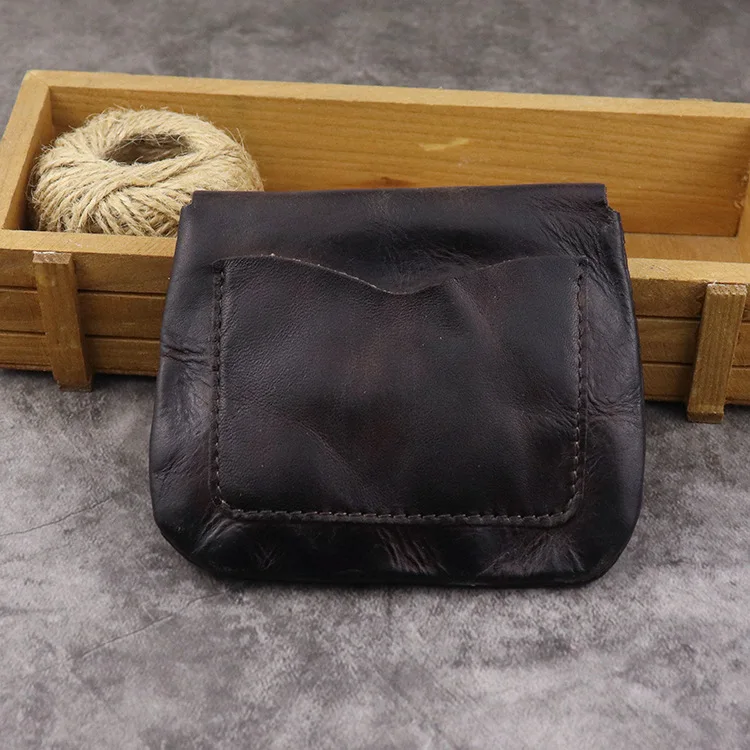 

Coin Purse,Retro Mini Leather Cards Holder for Men,Bifold Minimalist Short Wallet for Women