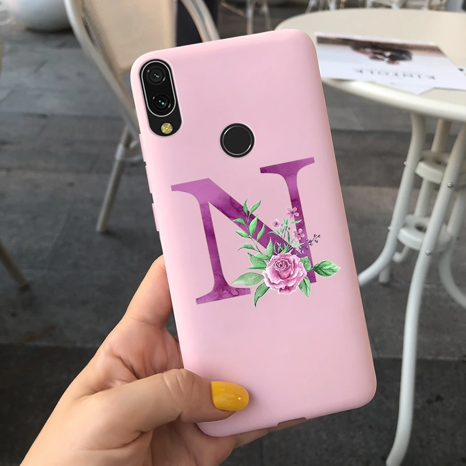 Чехол для Xiaomi Redmi 7 милые буквы мягкие силиконовые чехлы из ТПУ телефонов Redmi7