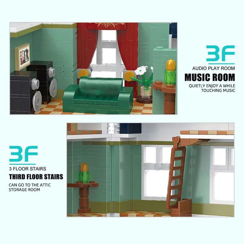 Строительные игрушки YC20008 уличный вид модель магазина музыкальных инструментов