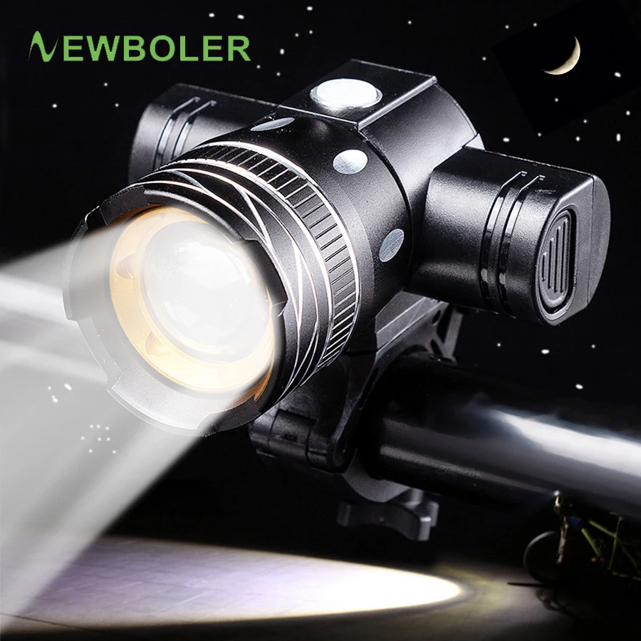 NEWBOLER 800LM Фонарик Для Велосипеда T6 Zoom светодиодный налобный светильник USB зарядка