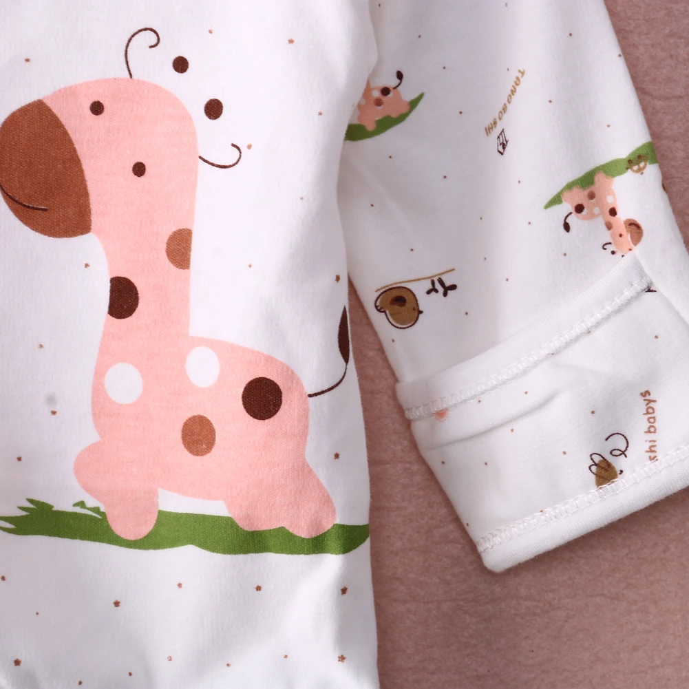 0-3M Newborn Baby Unisex Clothes Underwear Animal Print Shirt and Pants 2PCS Boys Girls Cotton Soft | Детская одежда и обувь