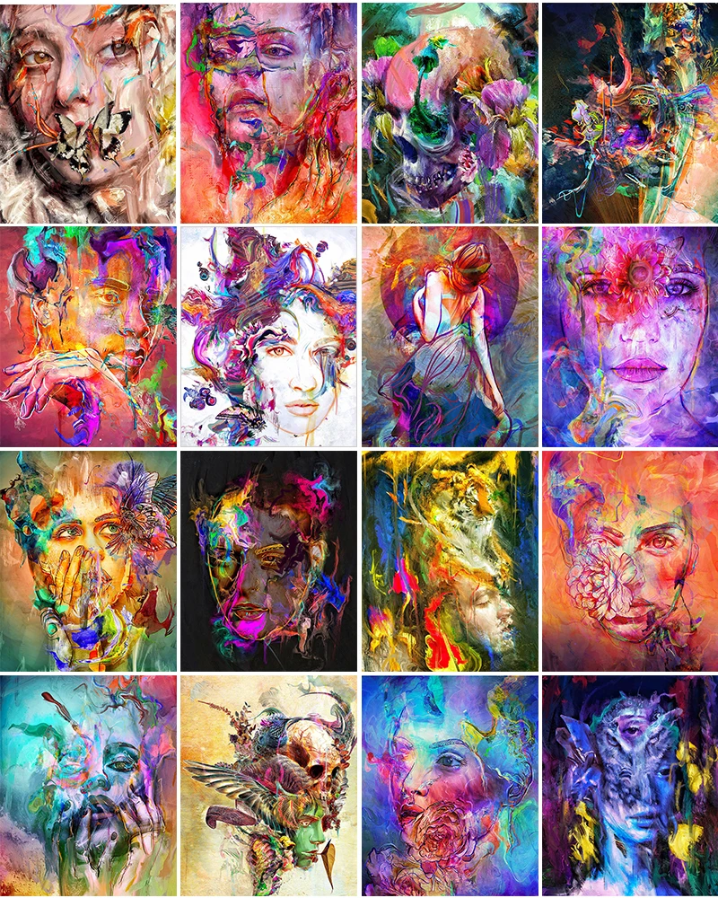 

Colorful Characters DIY Painting By Numbers Handpainted Oil Painting Unique Gift For Modern Home Decortion