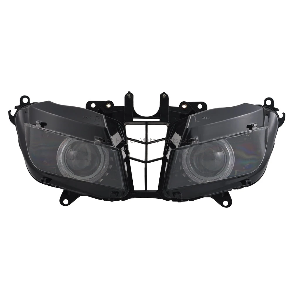 

Motorcycle Modified Assembled Auto HID Projector Conversion Headlight For Honda CBR 600 RR 2013-2018 Green Angel Eyes Headlamp