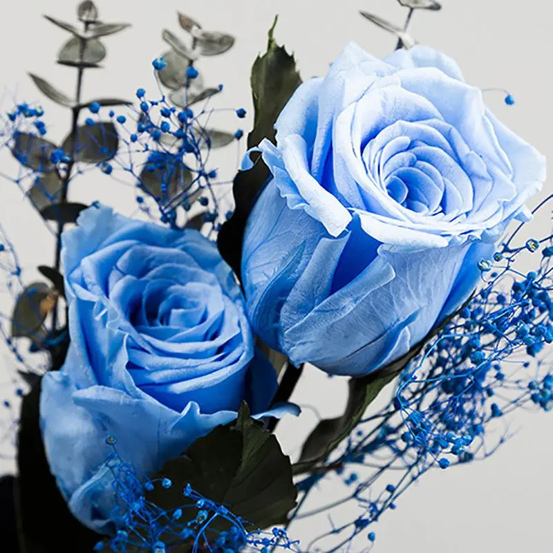 Вечная роза цветок с куполом коробка черный чехол искусственный подарок на Новый